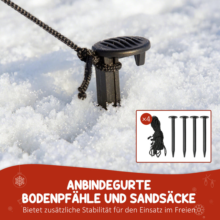 Oppustelig juledekoration med LED-lys, polyester, til indendørs og udendørs brug, rød og grøn