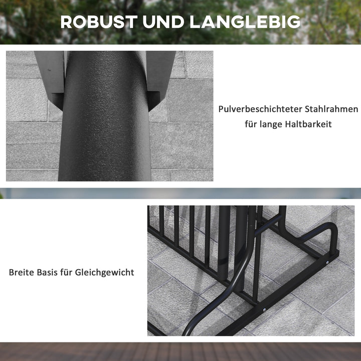 Cykelstativ til 4 cykler, vejrbestandig, ekstra beslag, 90 x 80 x 80 cm, sort