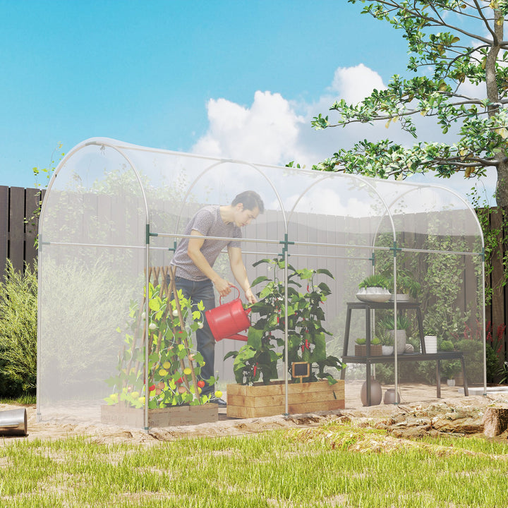 Drivhusoverdækning, plastikplanteoverdækning, uv-resistent, vandtæt, 7 x 8 m