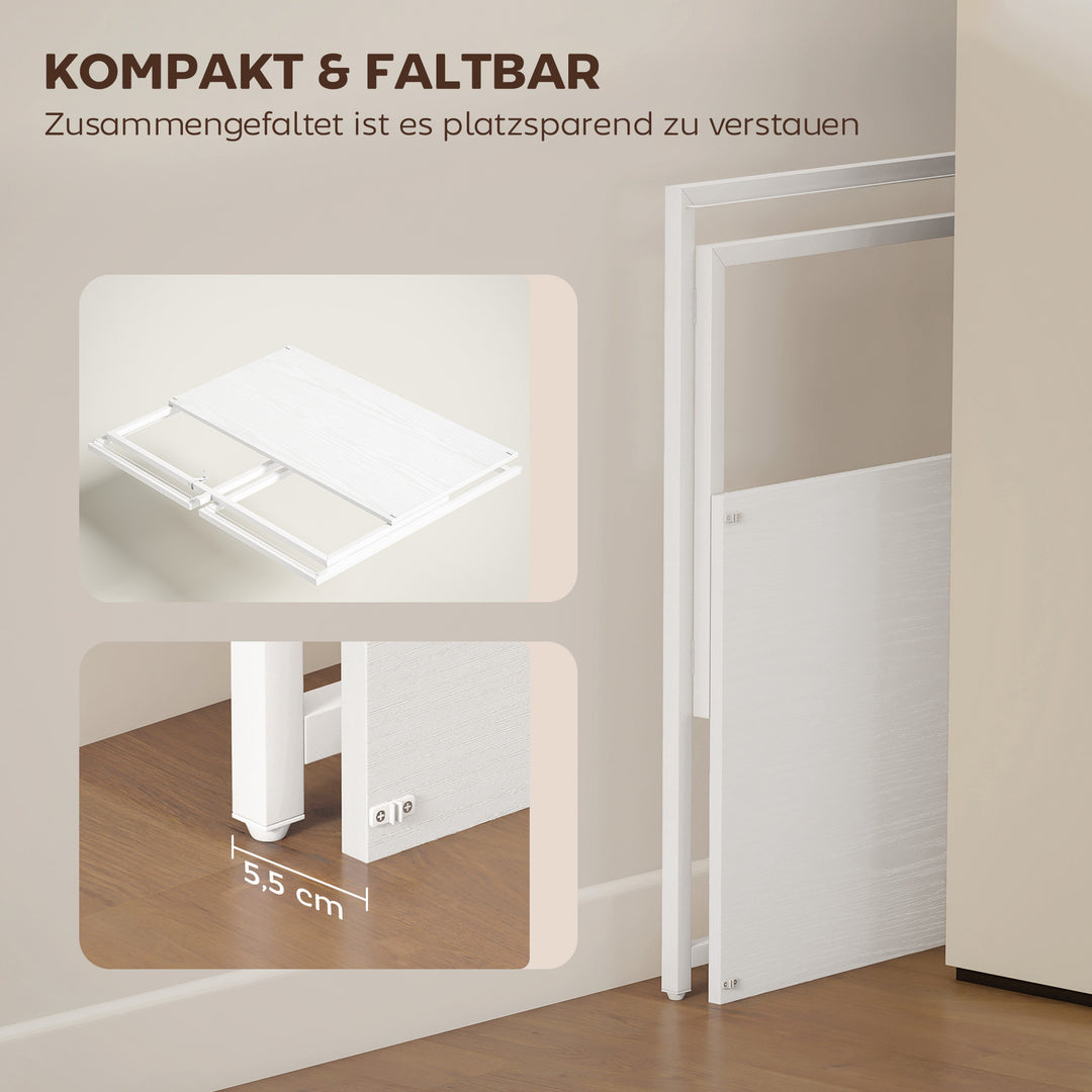 Sammenklappeligt skrivebord/computerbord med skærmbeslag til hjemmekontor, 100 x 48 x 87,5 cm