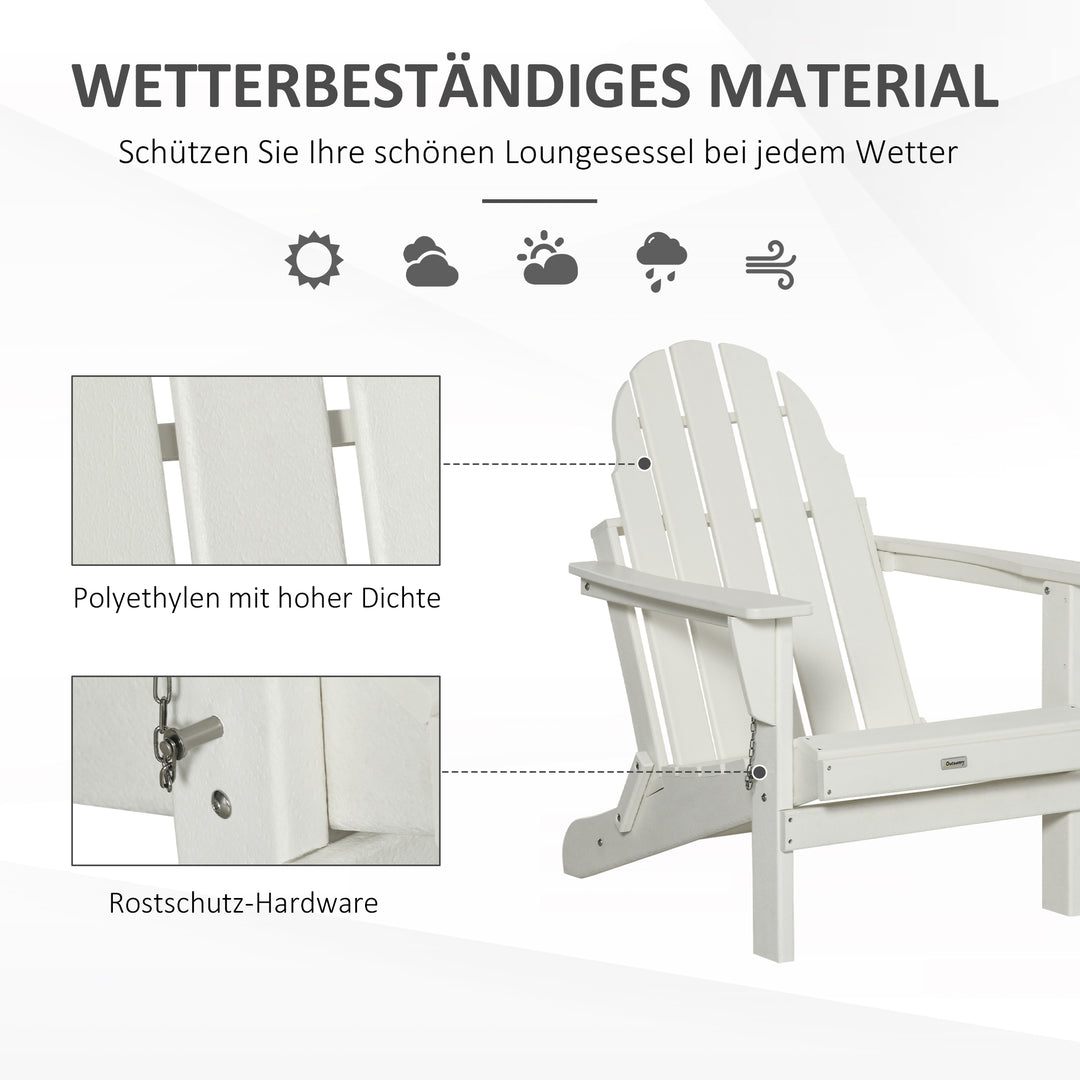 Havestol, klapstol, ergonomisk design, vejrbestandig, plastik, hvid, 75 x 87 x 93 cm