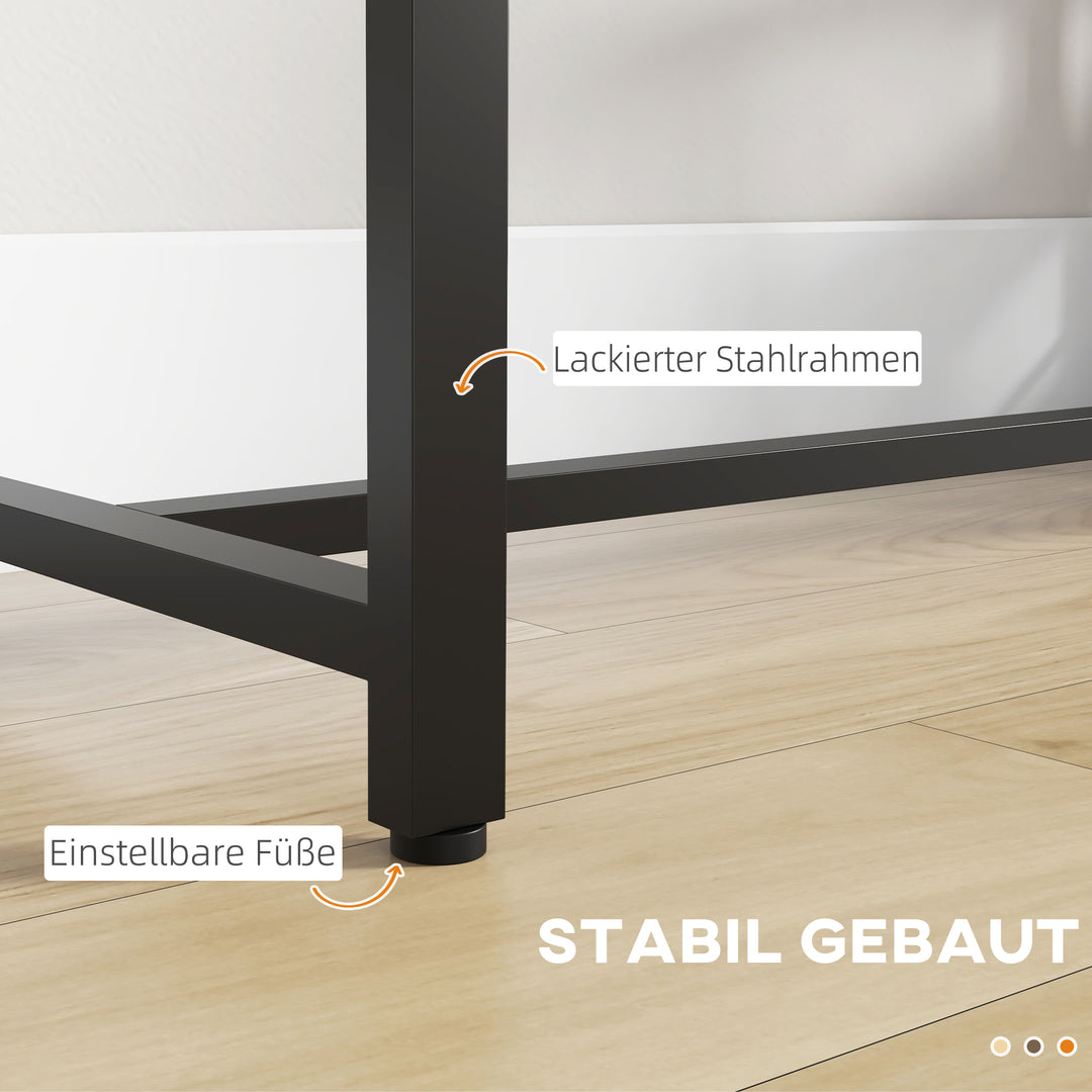 Barbord, ståbord, køkkenbord, industrielt design, 3 hylder, 120 x 40 x 105 cm; Sort + Brun