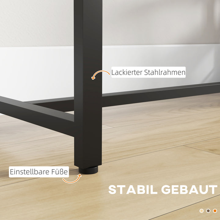 Barbord, ståbord, køkkenbord, industrielt design, 3 hylder, 120 x 40 x 105 cm; Sort + Brun