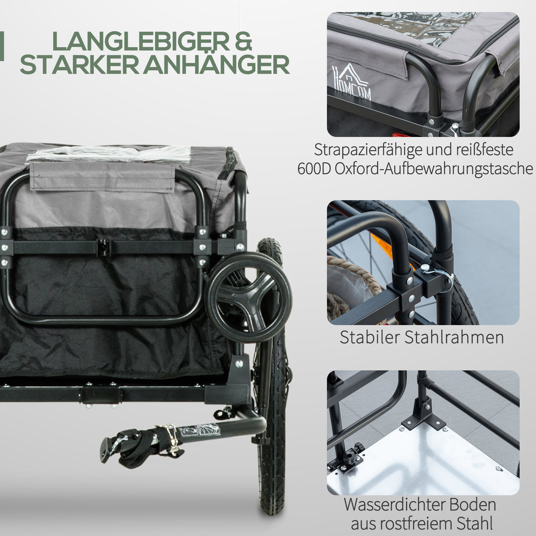 Cargo trailer sækkevogn 130 x 64 x 103 cm stål sort+grå