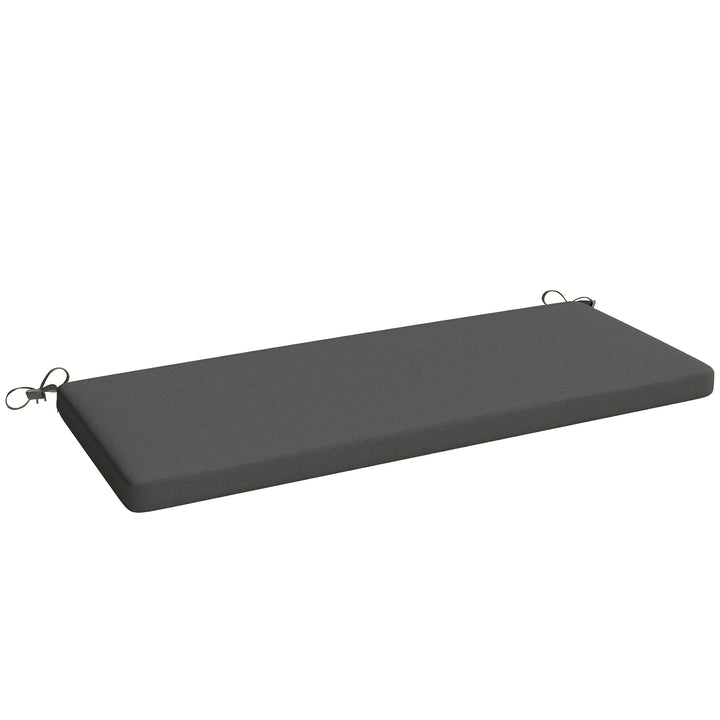 Vandafvisende bænkhynde, udendørs siddehynde med aftageligt betræk og fastgørelsesstropper til have og terrasse, 110 x 46 cm, mørkegrå