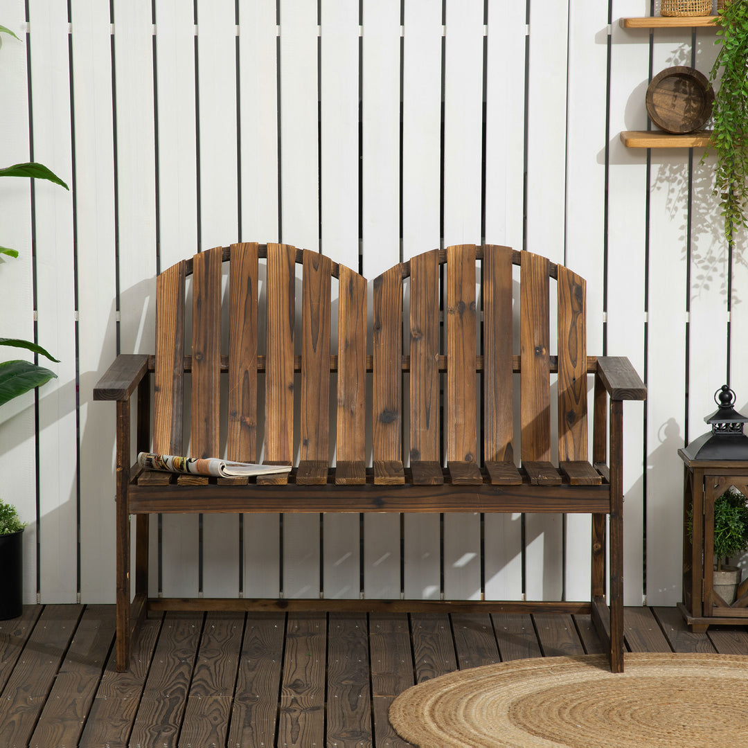 Havebænk til 2 personer, rustikt design, fyrretræ, 114x63x86 cm