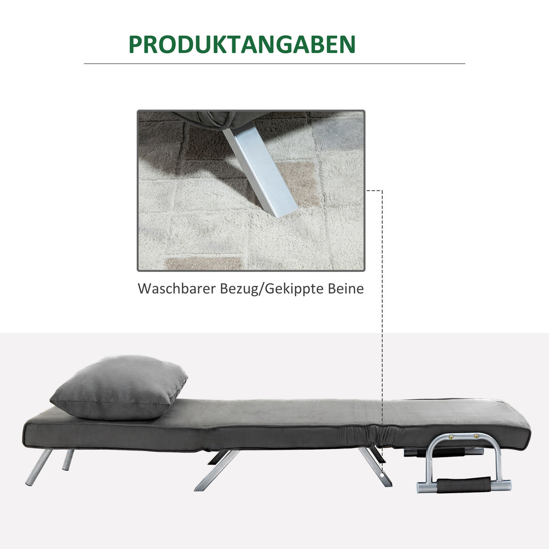 3-I-1 sovesofa, gæsteseng, lænestol inklusive hynder, sort