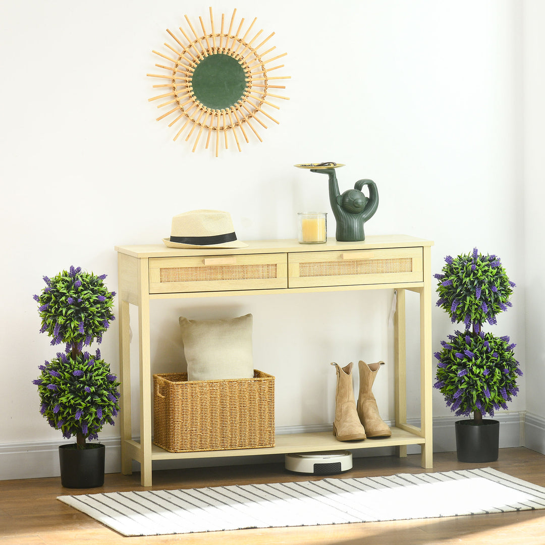 Sæt med 2 kunstige planter, uv-resistent kunstig plante i en urtepotte, 70 cm stueplante til stue, have