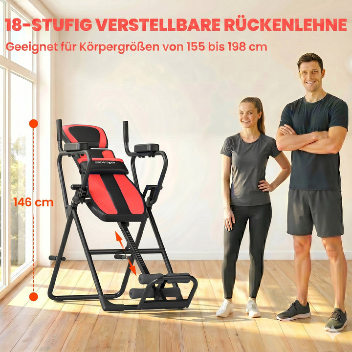 3-i-1 inversionsbord med 3 inversionsvinkler, push-up og pull-up stænger, nakkestøtte