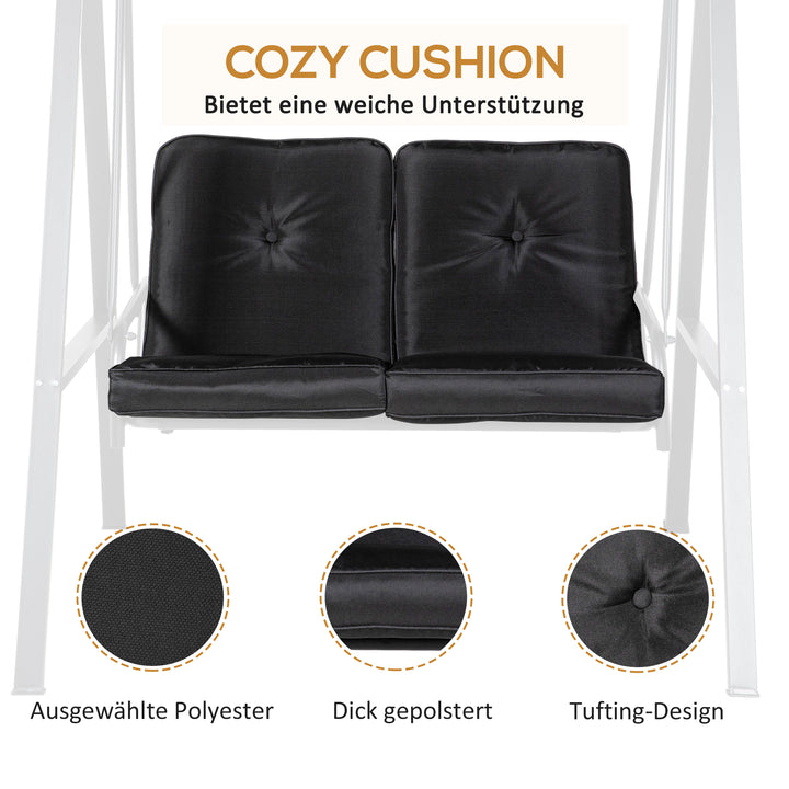 Hollywood gynge, 2-personers havegynge med justerbar baldakin, lasteevne op til 220 kg, 145 x 116 x 172 cm, sort