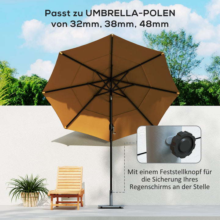 Metal parasolfod 18,5 kg parasolfod, firkantet paraplyholder til parasol 32/38/48 mm