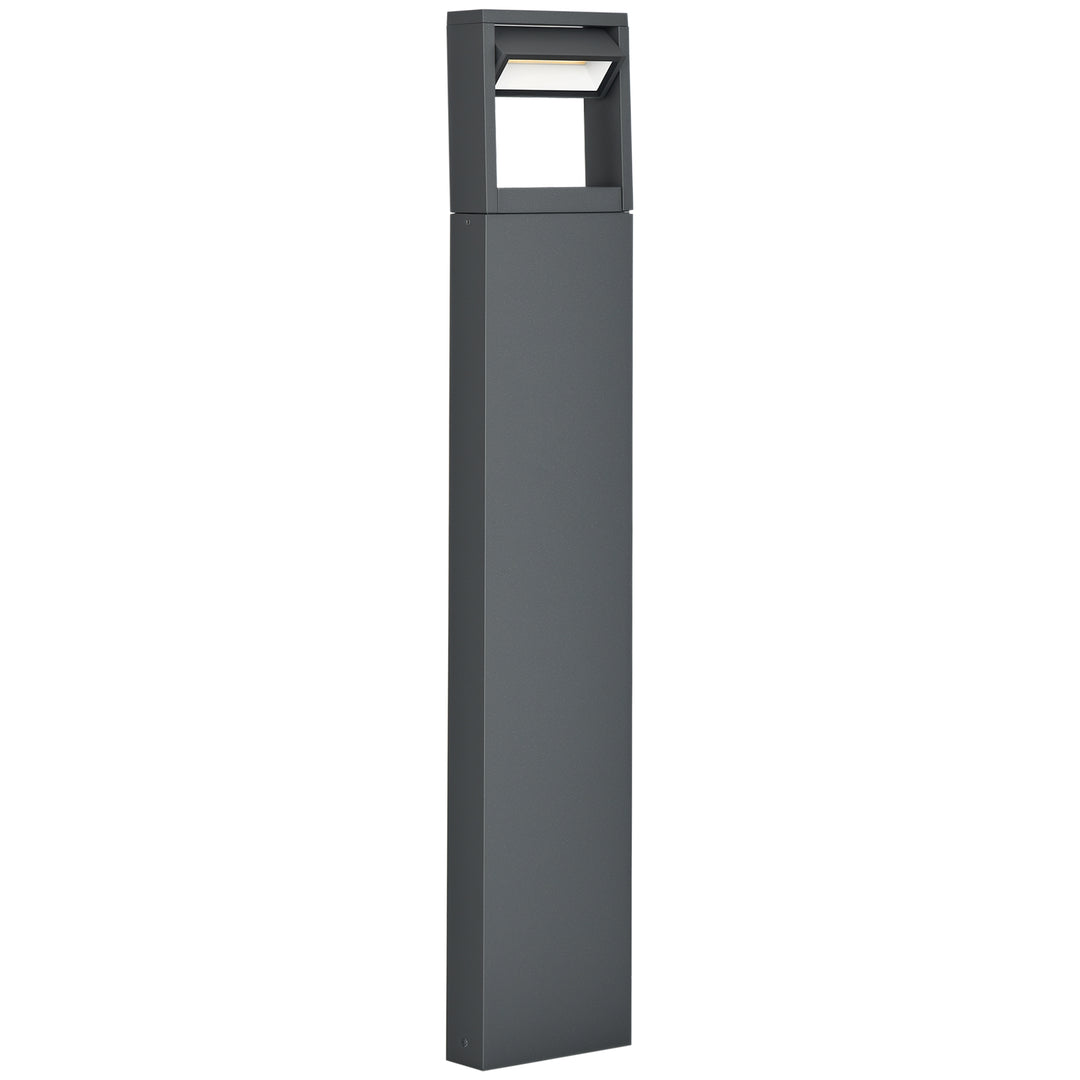Havelampe, stilampe, stolpelampe med LED'er, vejrbestandig, 16 cm x 5 cm x 90 cm, mørkegrå