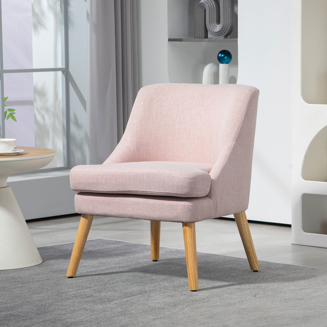 Skandinavisk accentstol, fløjl, 25d skum, hevea træben, beige, 63 x 69 x 79,5 cm