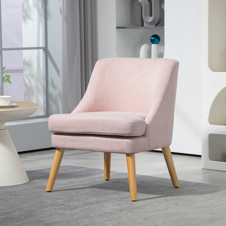 Skandinavisk accentstol, fløjl, 25d skum, hevea træben, beige, 63 x 69 x 79,5 cm