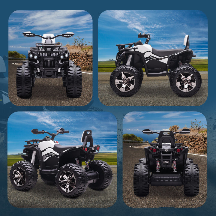 Elektrisk børne-quad, 3-8 km/t, 45 min. driftstid, LED-forlygter, musikafspiller med USB, til børn i alderen 3 til 5 år