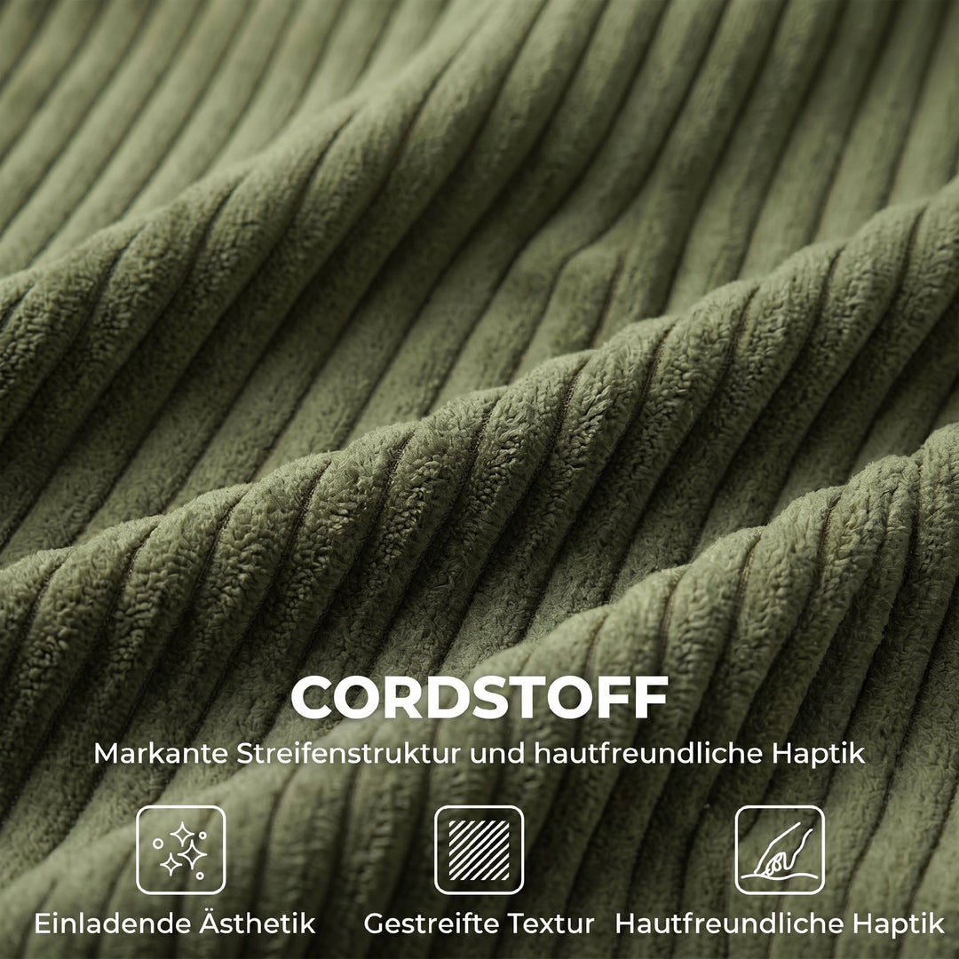 2-personers sofa, 170 cm sofa med corduroy-look, bredde, sædedybde