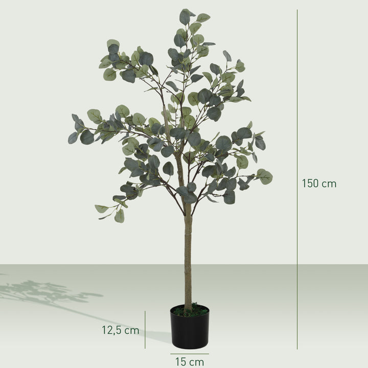Kunstig plante, kunstigt træ, livagtig, cementpotte, vedligeholdelsesfri, grøn