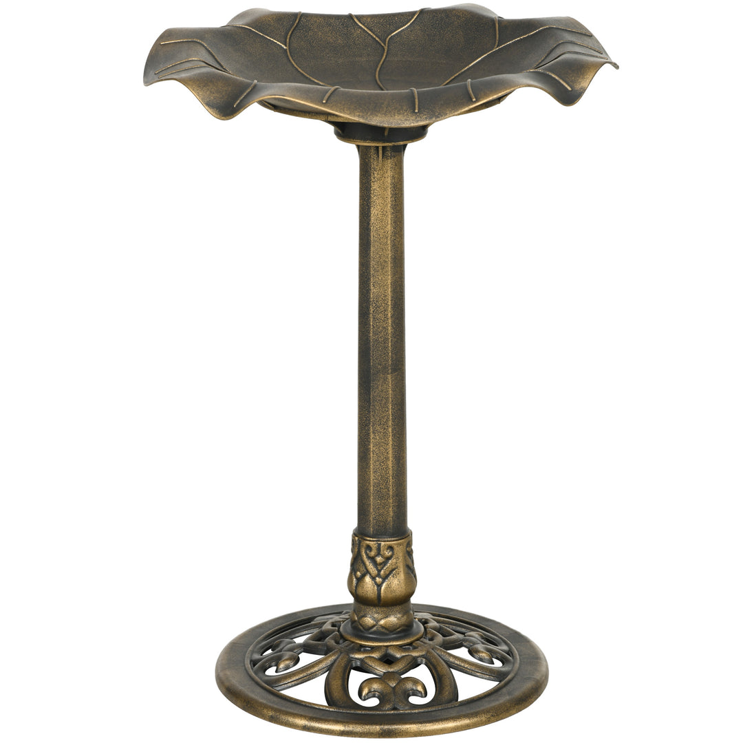Fuglebad/vandskål, vintage design, stabil base, vinterbestandig, Ø50 x 71H cm, bronze