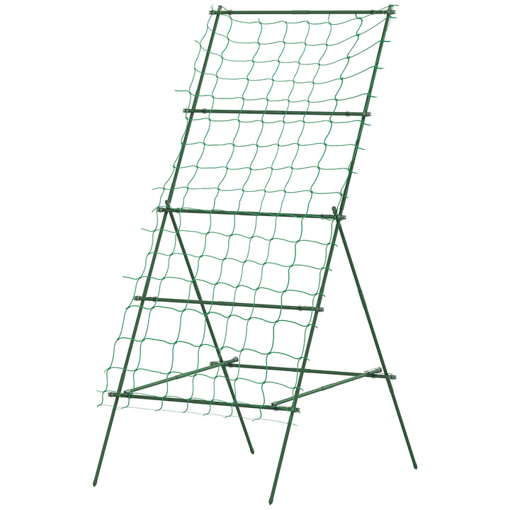 Espalier af stål til fastgørelse af rustfri a-formet espalier til klatreplanter 101x133x227 cm grøn