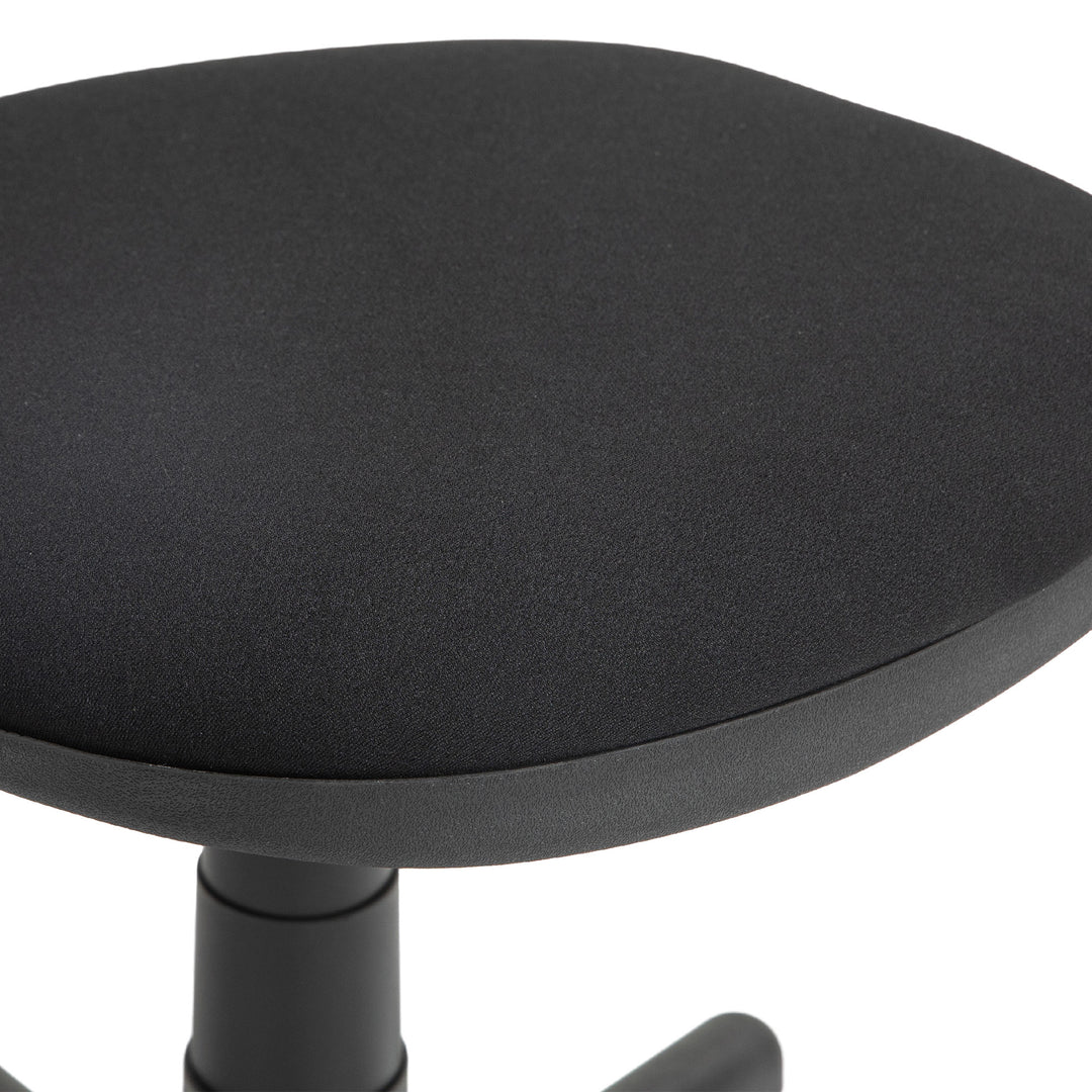 Kontorstol, armløs design, lav ryg, rullende, drejelig, sort