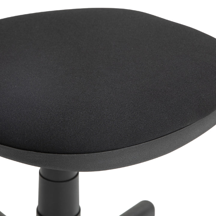 Kontorstol, armløs design, lav ryg, rullende, drejelig, sort