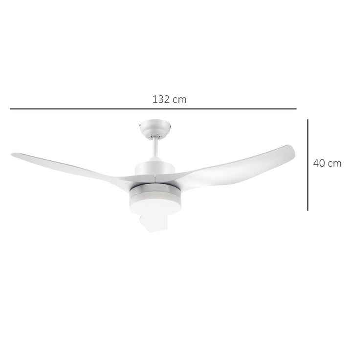 Loftventilator med led-lys, 2-i-1-design, med timer, fjernbetjening, loftslampe med ventilator, hvid