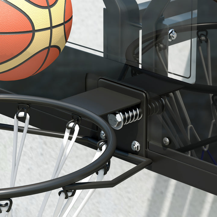 Vægmonteret basketballkurv, rivefast net, vejrbestandig, holdbar, til indendørs og udendørs brug, sort