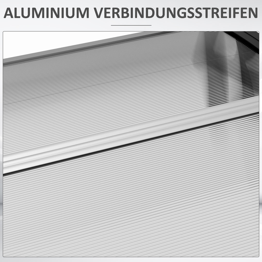 Dørmarkise, beskyttelse mod regn, vind og hagl, polycarbonat, aluminium, 110 x 60 x 18 cm, grå