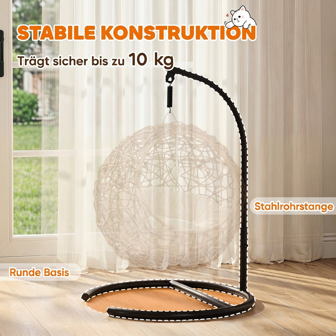 Rattan katteseng, kattehule med vaskbar hynde og legebold, til katte op til 10 kg, 45 x 41 x 75 cm, lysebrun