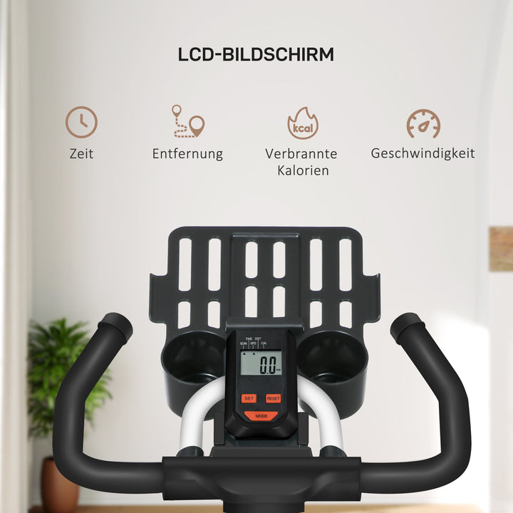 Ergometer, justerbar modstand, op til 120 kg, stål, l103 x b53 x h100-114 cm, hvid/sort
