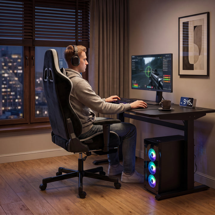 Gamingstol Ergonomisk gamingstol med æltemassage og varme