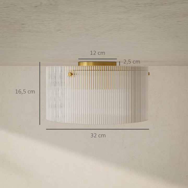 Loftslampe med akrylskærm, kompatibel med metal, halogen og led