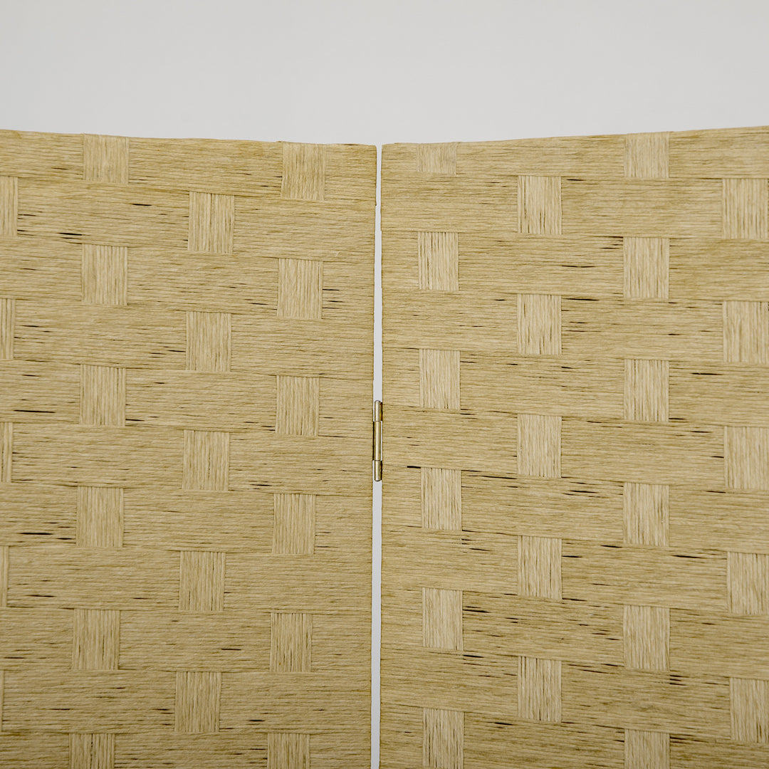 4-panels foldeskærm, 159,5 x 169,5 cm, lavet af bølgepap, til stue, brun