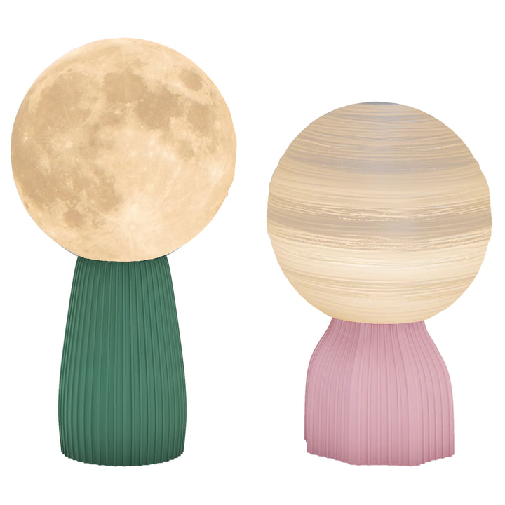 Bordlampesæt i planetarisk look, 3 farver, usb, plastik, hvid