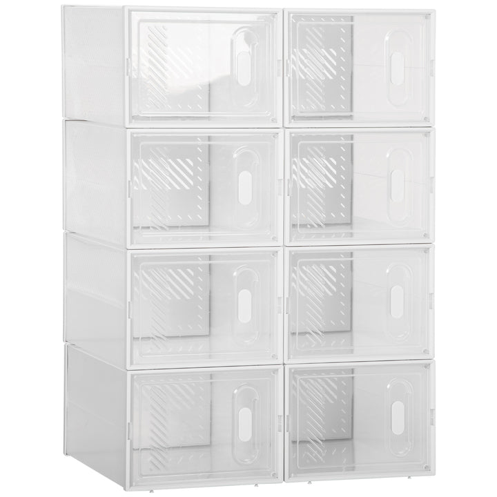 Modulært reolsystem med 8 rum, boltfri reol, 25 cm x 35 cm x 19 cm, transparent