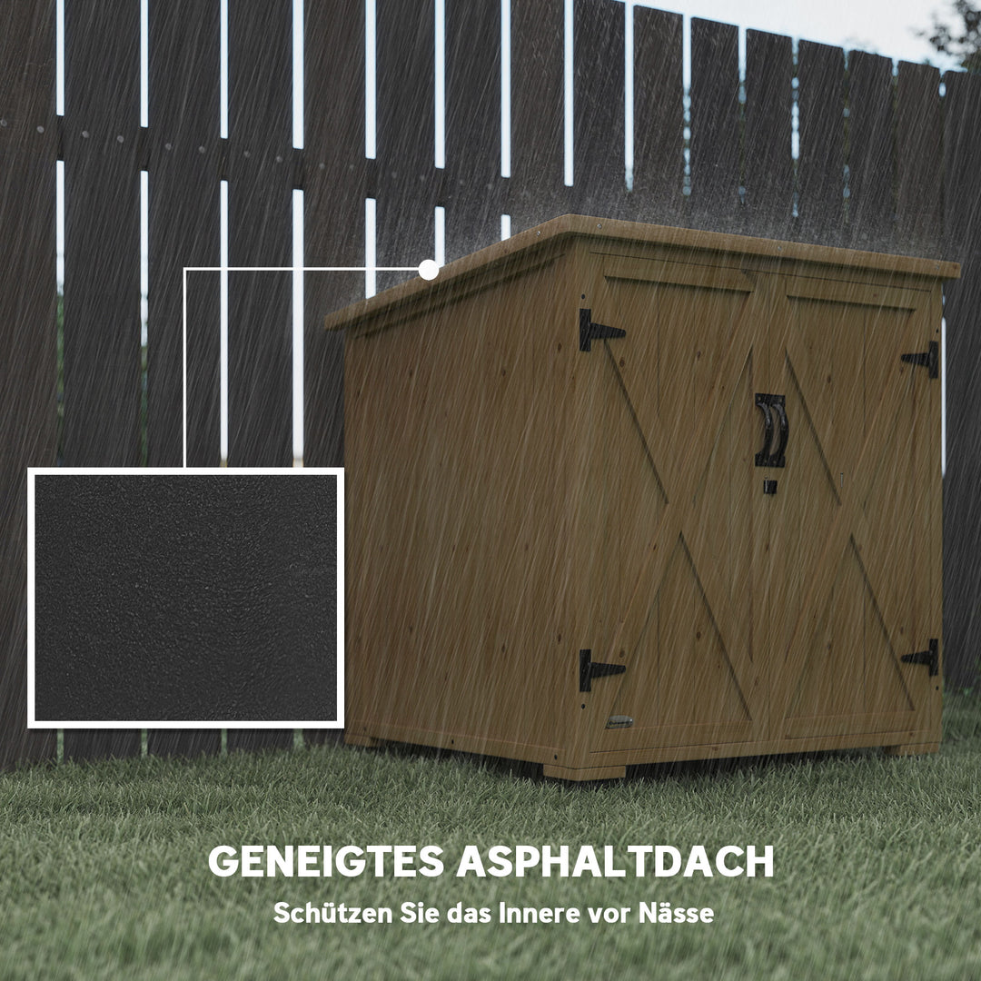 Udendørs opbevaringskasse, havekasse, hyndekasse, vejrbestandig, asfalttag, 77,5 cm x 88 cm x 90 cm, mørkegrå
