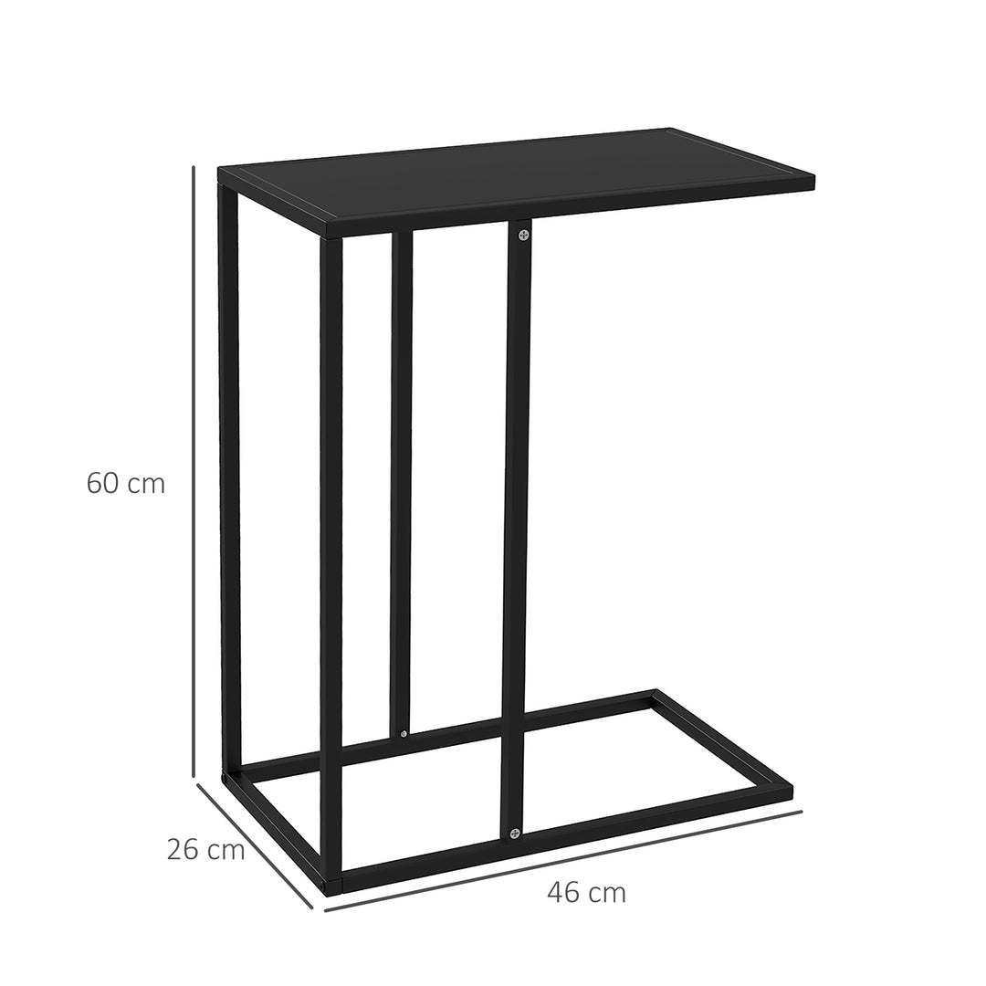 Slankt C-formet sidebord i stål – Perfekt til sofaen