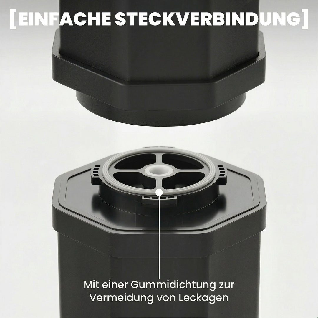 Solbruser 60L havebruser med drejeligt regnbruserhoved, hane, justerbar temperatur