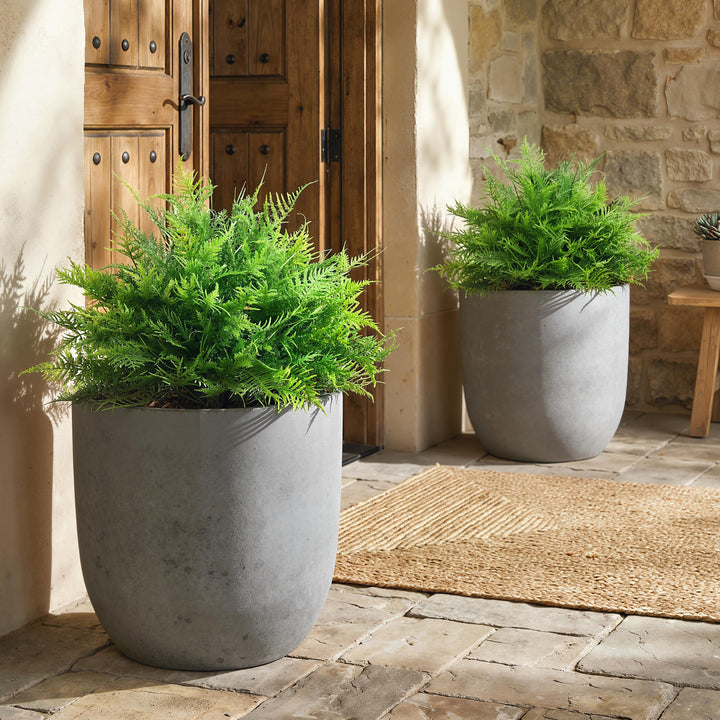 Kunstige Bostonbregnebuske, UV-bestandige, kunstige planter med pæle, sæt med 2, 60 cm til have, veranda