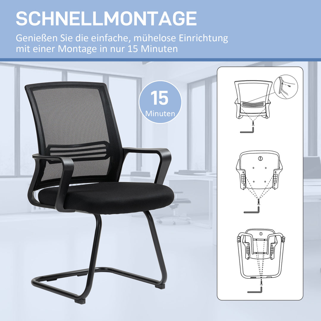 Ergonomisk stol, netstof, skum, metalben, medebase, sort