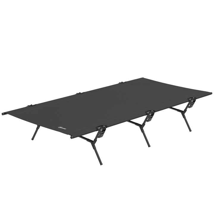 Sammenklappelig feltseng med bæretaske 200 x 100 x 36 cm op til 120 kg ekstra bred sort