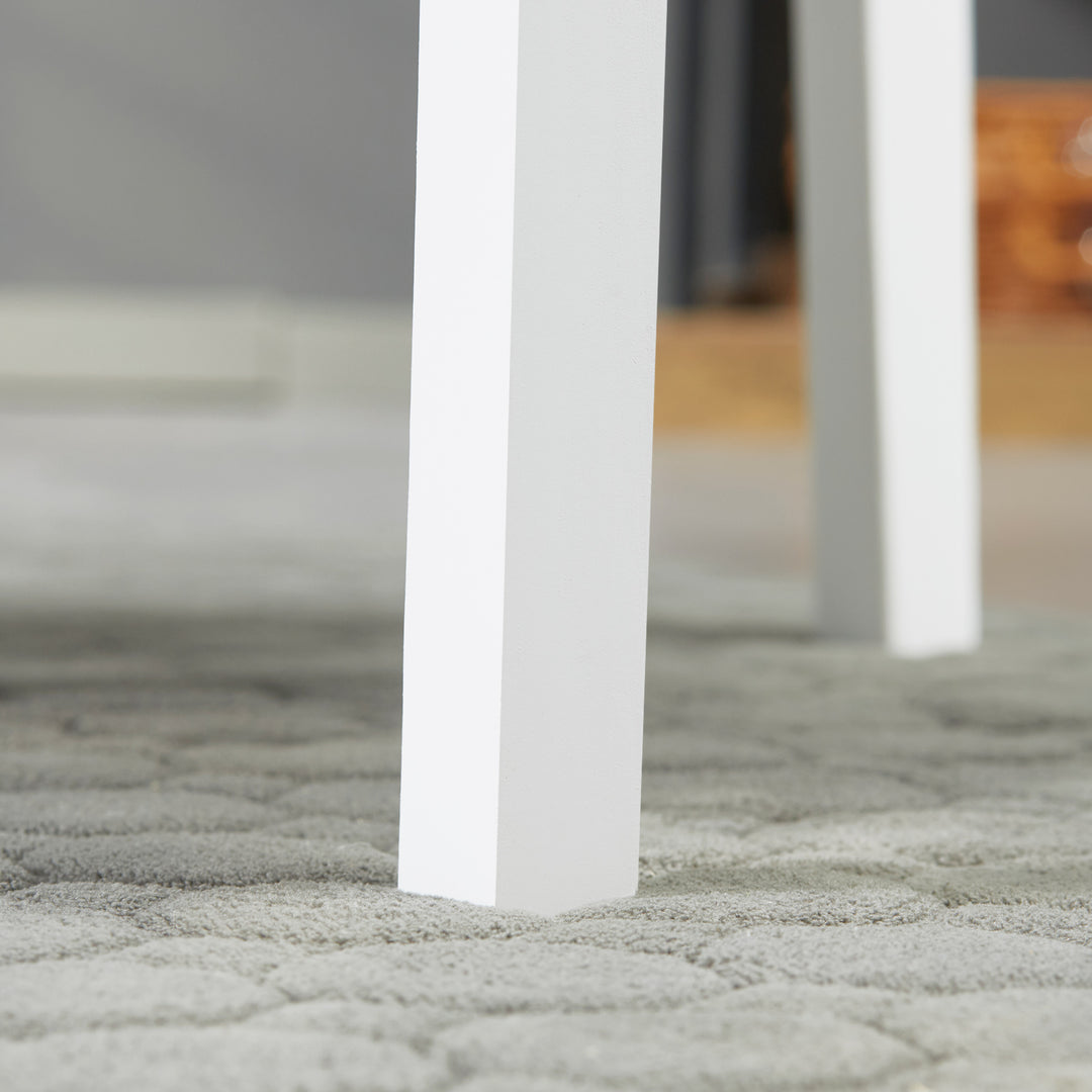 Sæt med 4 spisestuestole/køkkenstole, massivt træ, 41 cm x 46,5 cm x 85,5 cm, hvid