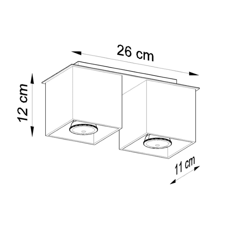 Loftslampe QUAD 2 sort