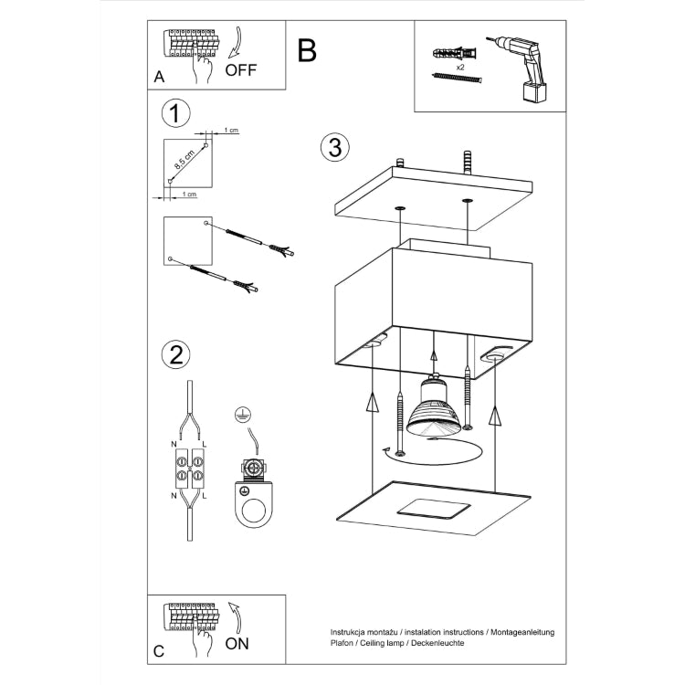 Loftslampe MONO 1 hvid