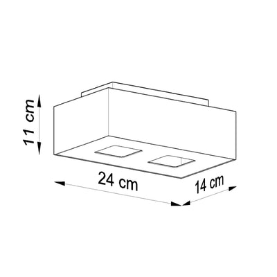 Loftslampe MONO 2 sort