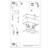 Loftslampe MONO 2 sort