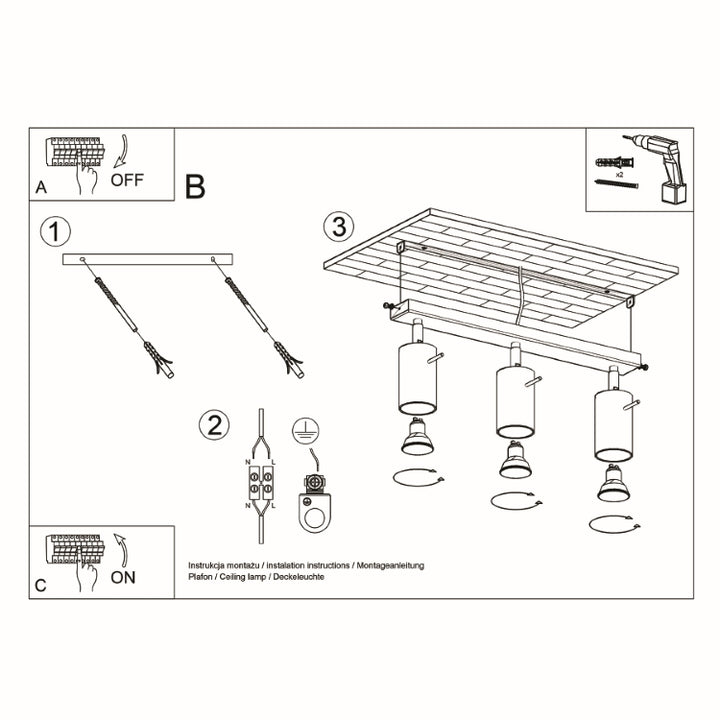 Loftslampe RING 3 hvid