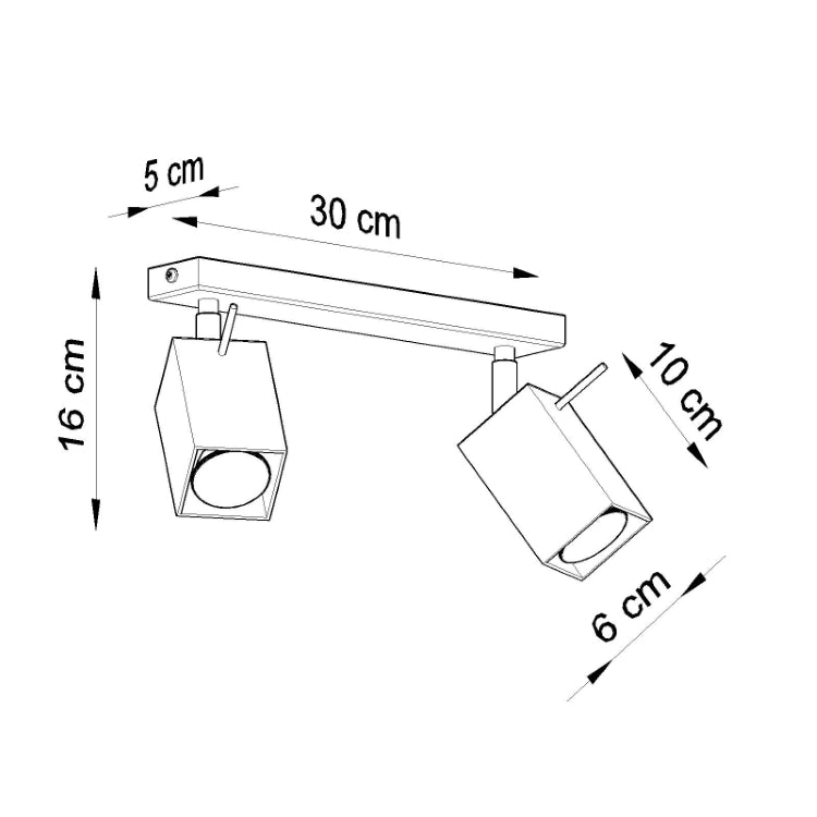 Loftslampe MERIDA 2 sort