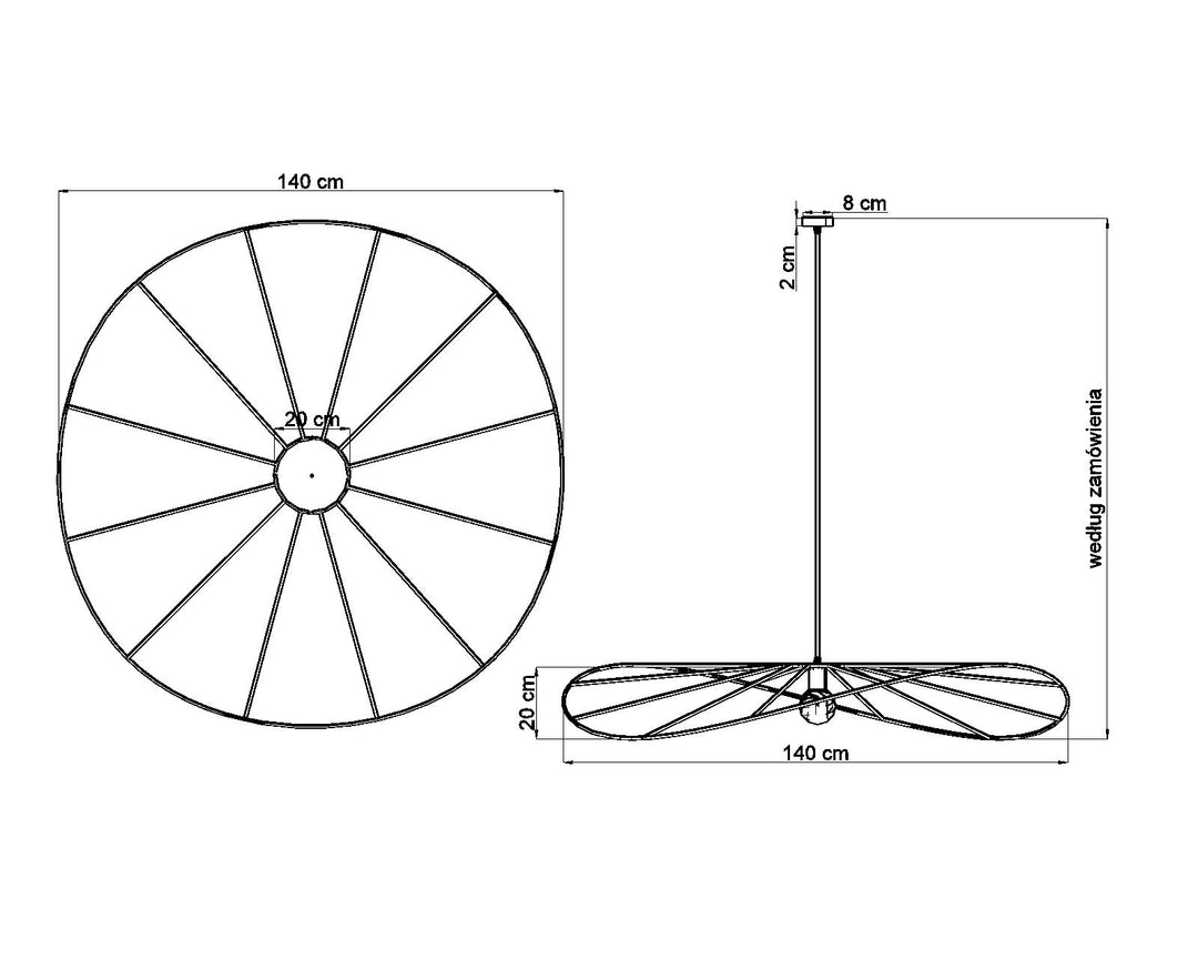 Vedhæng lampe ESKOLA 140 sort