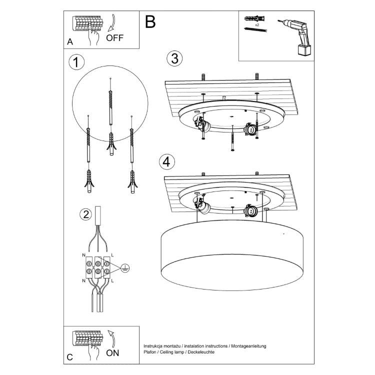 Loftslampe ARENA 45 hvid